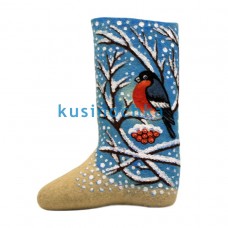 Женские валенки «Снегирь на ветке»